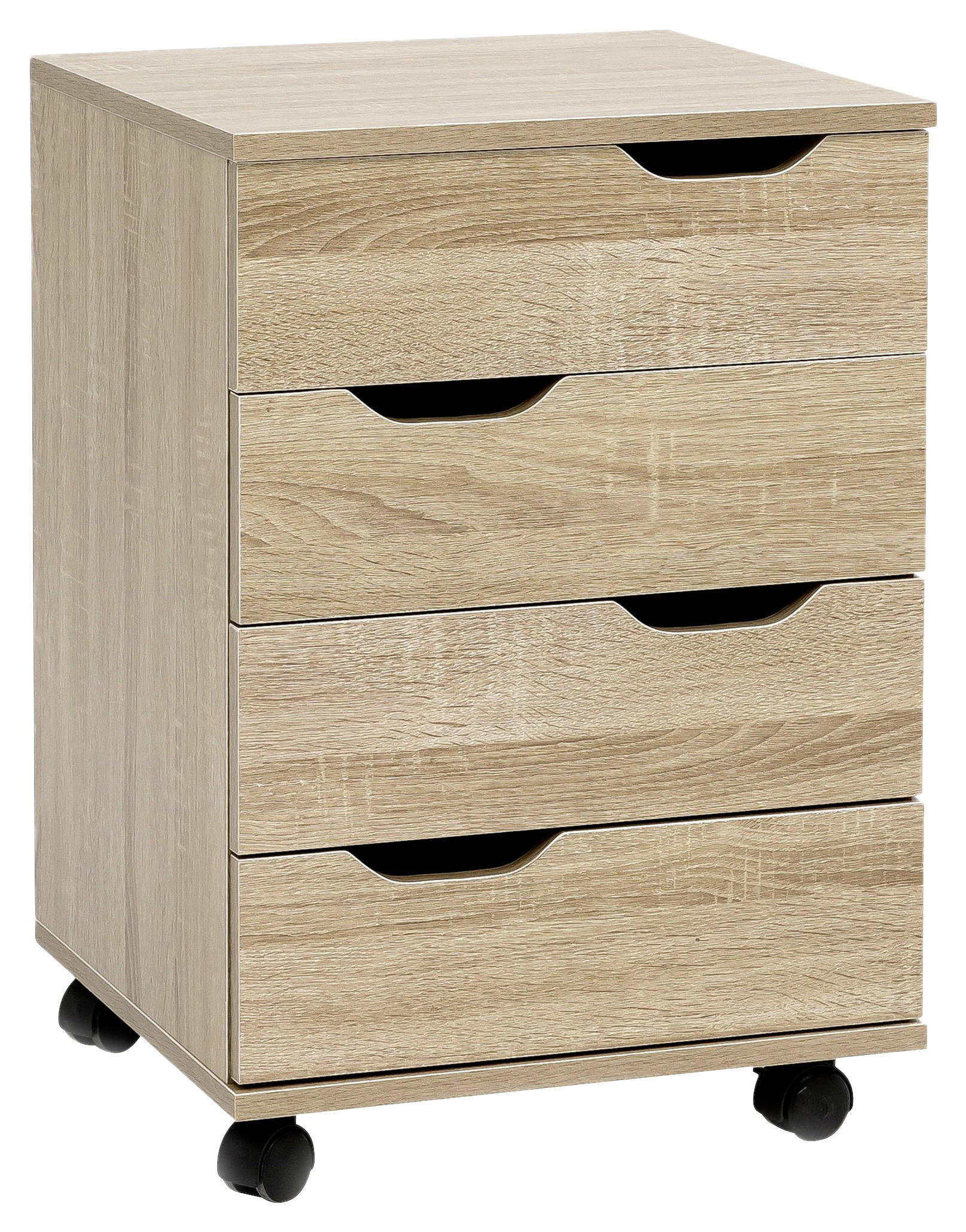 Rollcontainer braun Spanplatte B/H/T: ca. 40x60x40 cm Rollcontainer - braun (40,00/60,00/40,00cm) - Wohnling