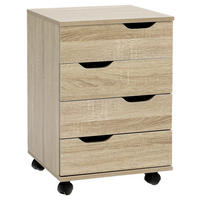 Rollcontainer braun Spanplatte B/H/T: ca. 40x60x40 cm Rollcontainer - braun (40,00/60,00/40,00cm) - Wohnling