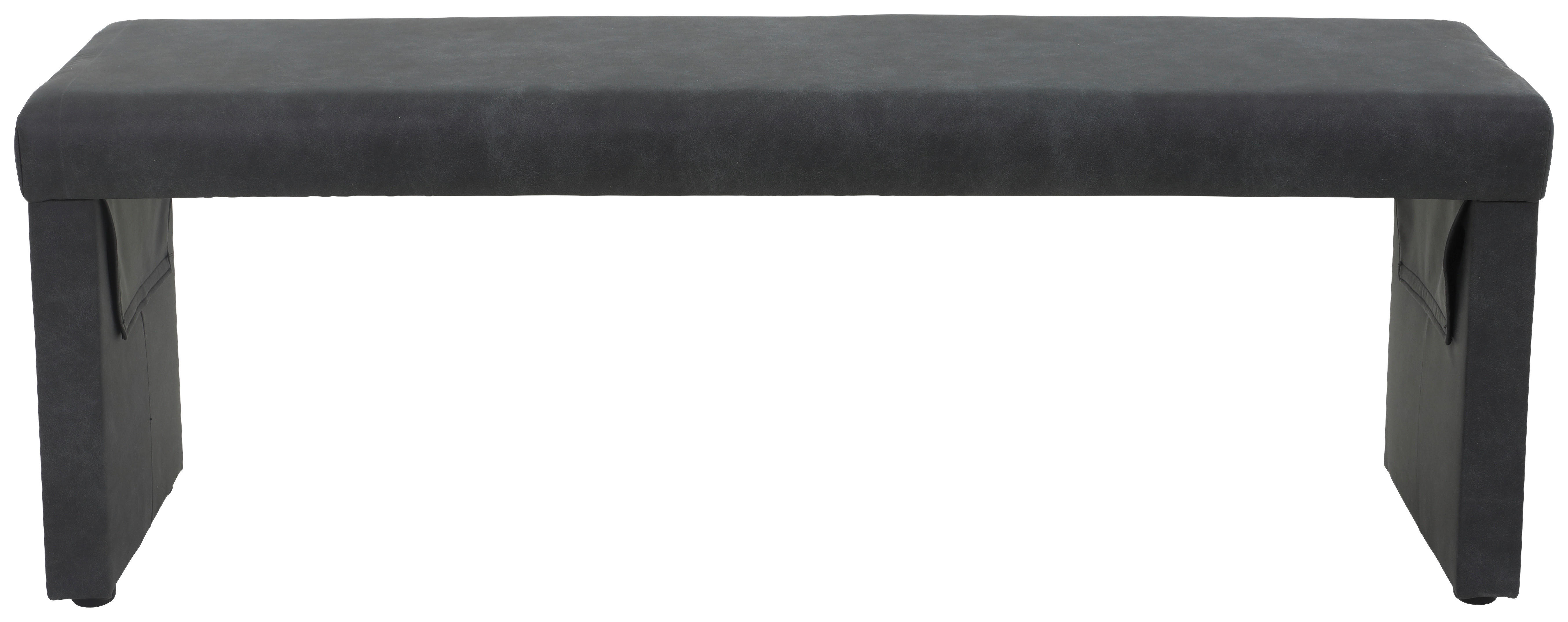 Polsterbank Melanie anthrazit Vintage Optik B/H/T: ca. 140x49x48 cm Melanie - anthrazit (140,00/49,00/48,00cm)