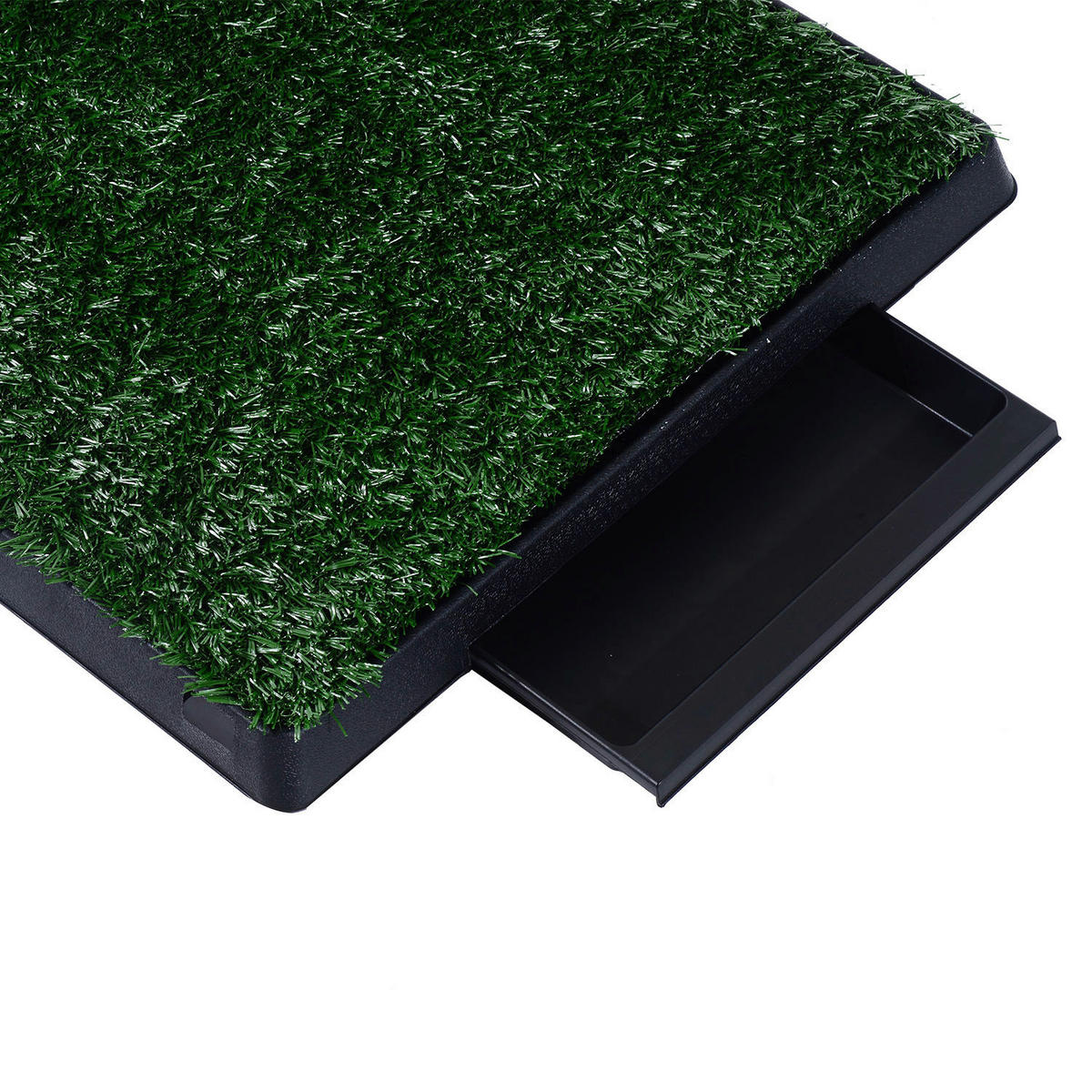 PawHut Welpentoilette grün Kunststoff B/H/L: ca. 63x6x51 cm Welpentoilette - schwarz/grün (51,00/63,00/6,00cm) - PawHut