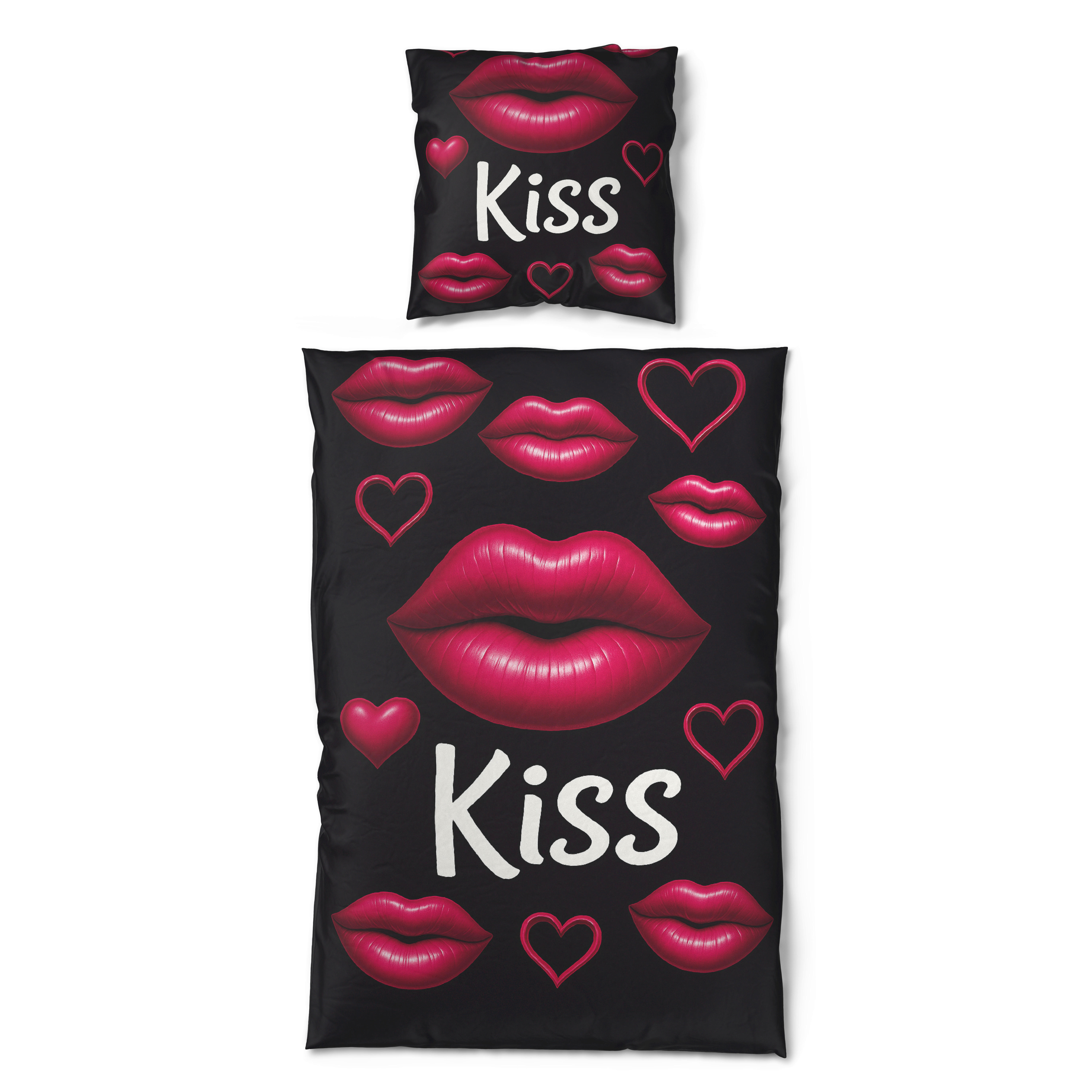 Microfaser Bettwäsche Bettwäsche_Microfaser Kiss 135x200 - rot (135,00/200,00cm)