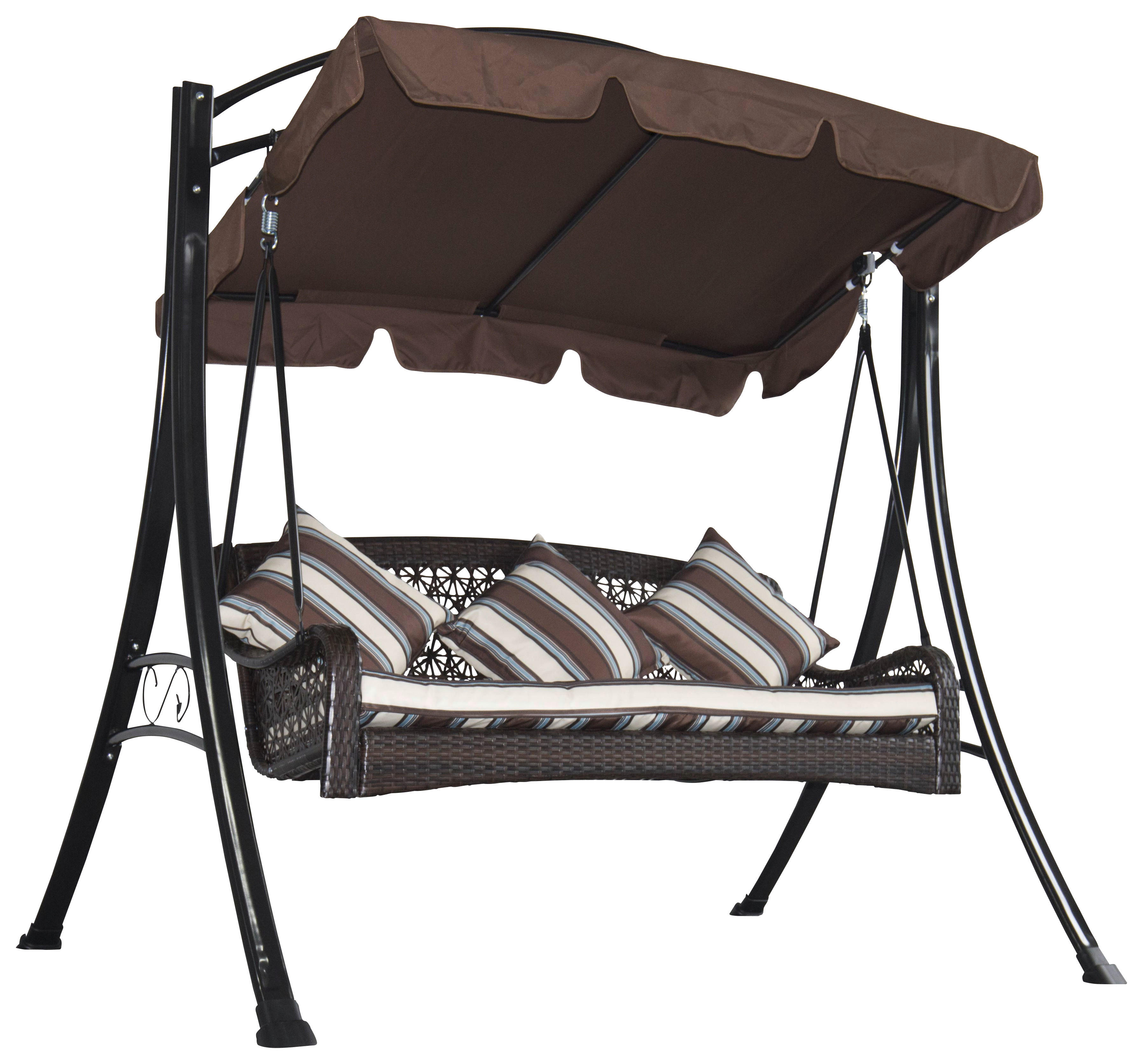 Grasekamp Hollywoodschaukel Portofino braun Stahl B/H/L: ca. 140x201x195 cm Portofino - braun (195,00/140,00/201,00cm) - Grasekamp