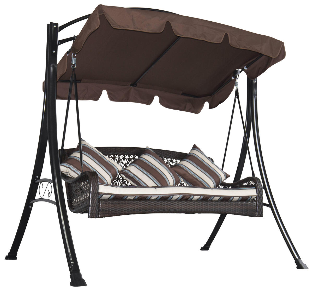 Grasekamp Hollywoodschaukel Portofino braun Stahl B/H/L: ca. 140x201x195 cm Portofino - braun (195,00/140,00/201,00cm) - Grasekamp