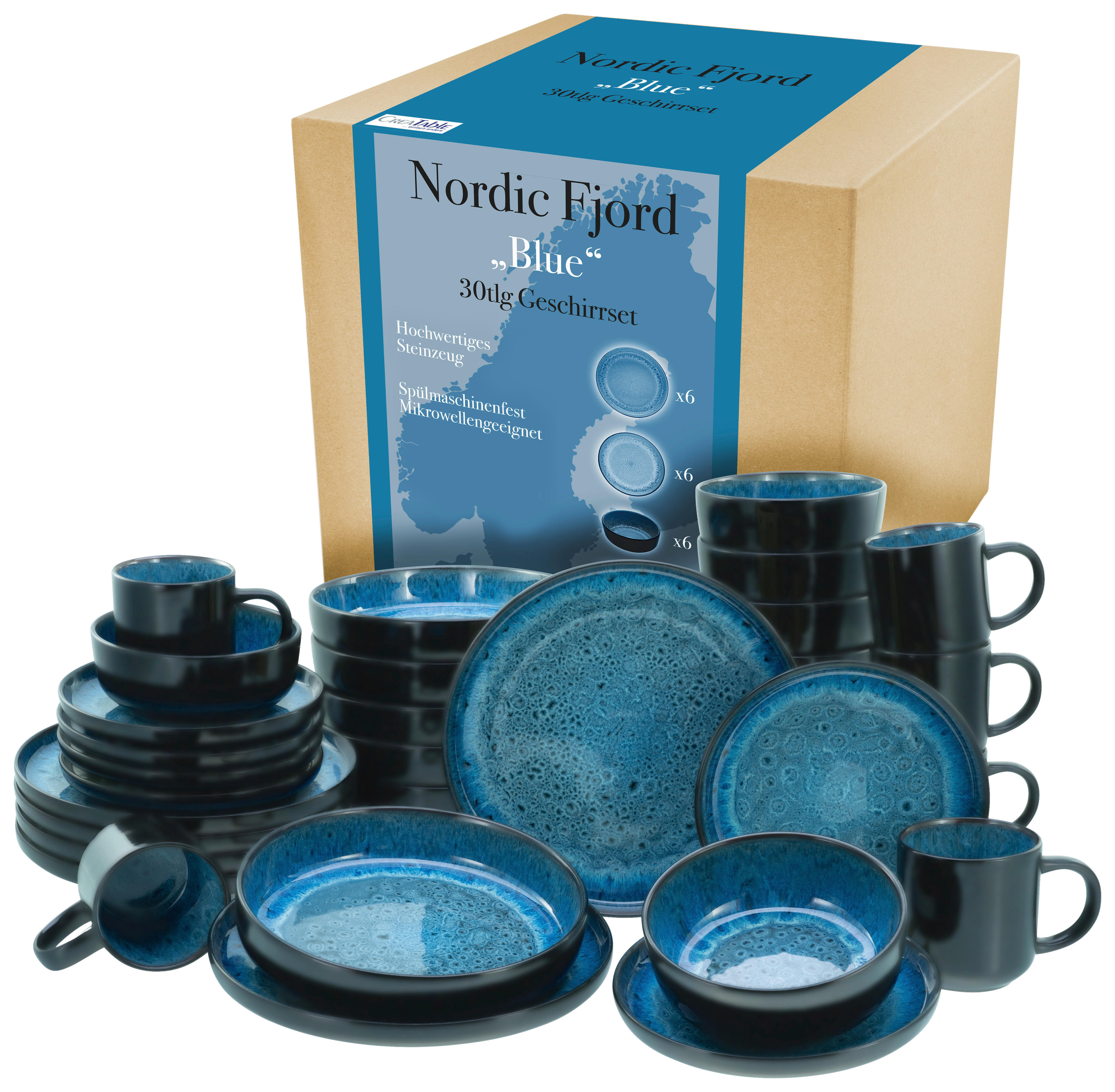 CreaTable Kombiservice Nordic Fjord Blue günstig online kaufen