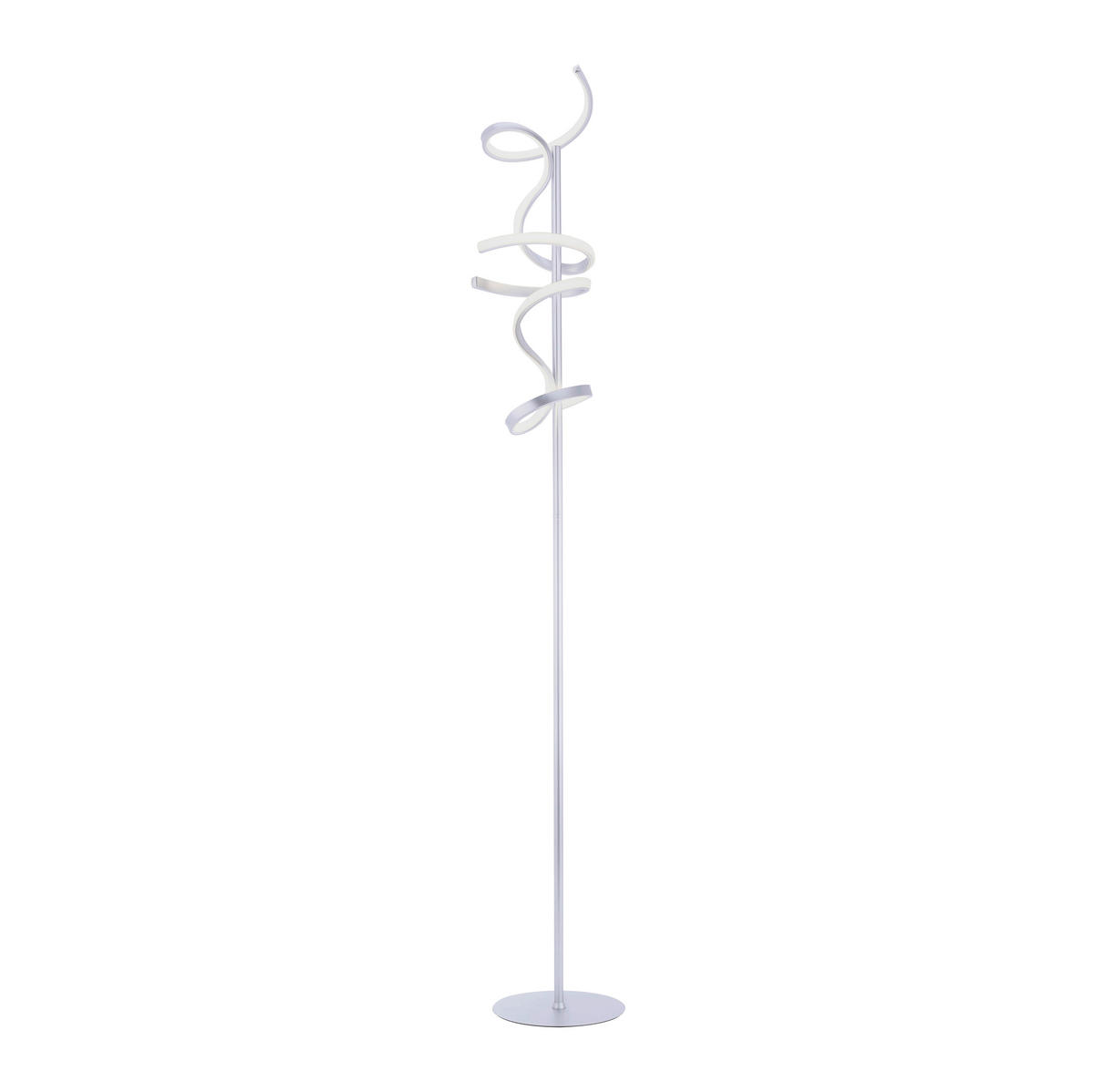 Just Light LED-Stehleuchte CURLS 19031-21 weiß silber Alu B/H: ca. 22x156 cm 2 Brennstellen CURLS - weiß/silber (22,00/156,00cm) - Just Light