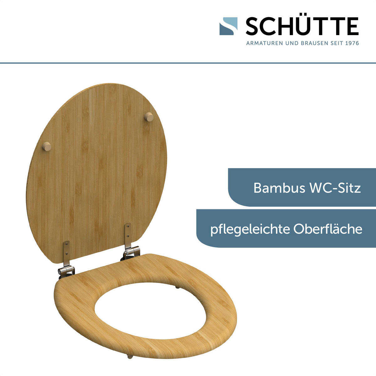 WC-Sitz NATURAL BAMBOO natur Bambus B/H/T: ca. 37,2x5,5x42,5 cm NATURAL BAMBOO - natur (37,20/5,50/42,50cm) - SCHÜTTE