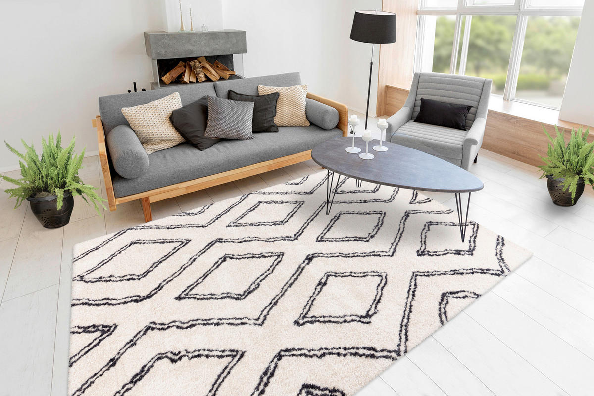 360Living Teppich elfenbein B/L: ca. 80x150 cm Teppich_Orlando 200 80 x 150cm - elfenbein (80,00/150,00cm) - 360Living