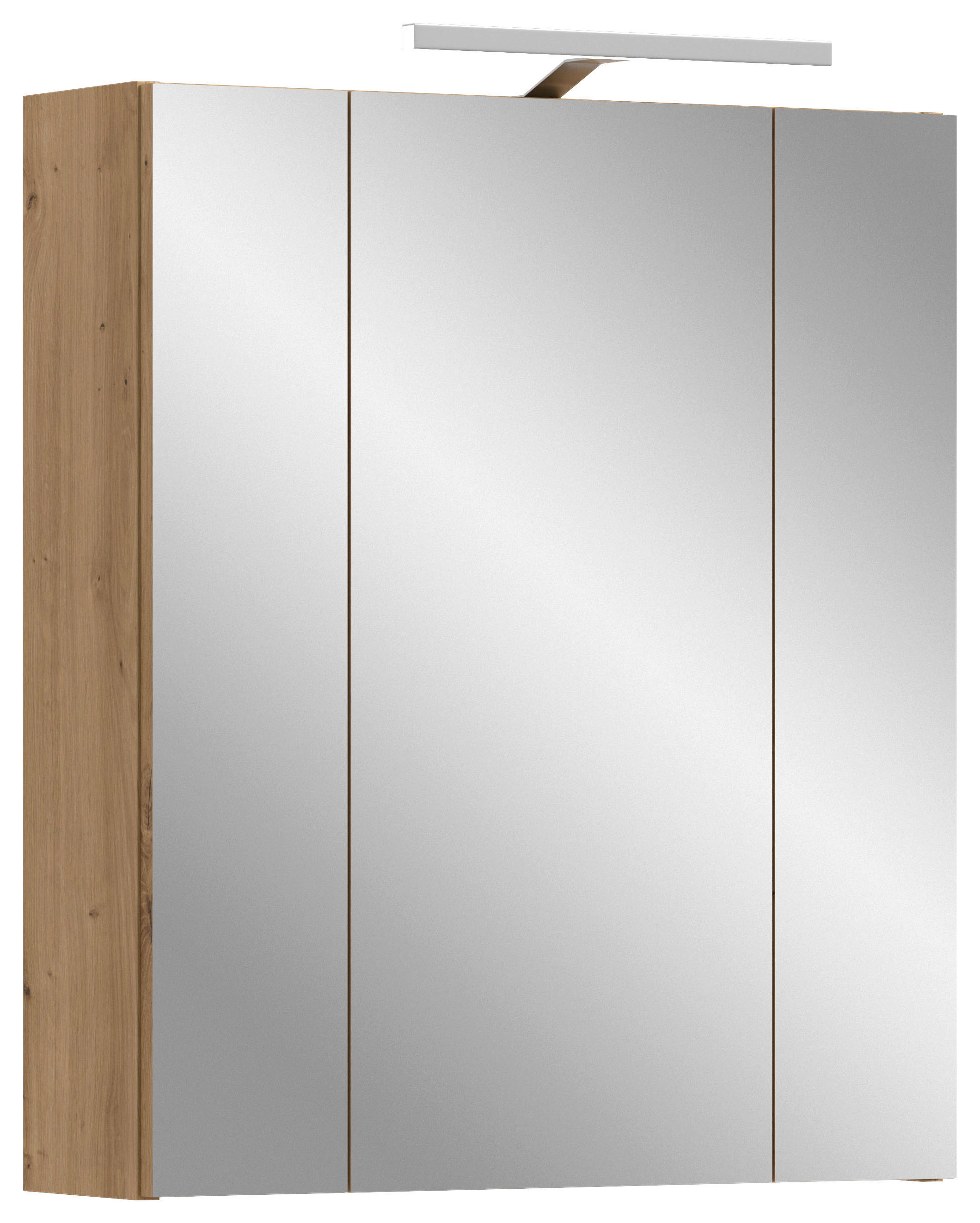 Spiegelschrank Ice Artisan Oak Nachbildung B/H/T: ca. 60x70x18 cm Ice - (60,00/70,00/18,00cm) - xonox.home