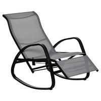 Outsunny Schaukelstuhl grau Metall B/H/L: ca. 64x96,5x90 cm Schaukelstuhl - grau (90,00/64,00/96,50cm) - Outsunny