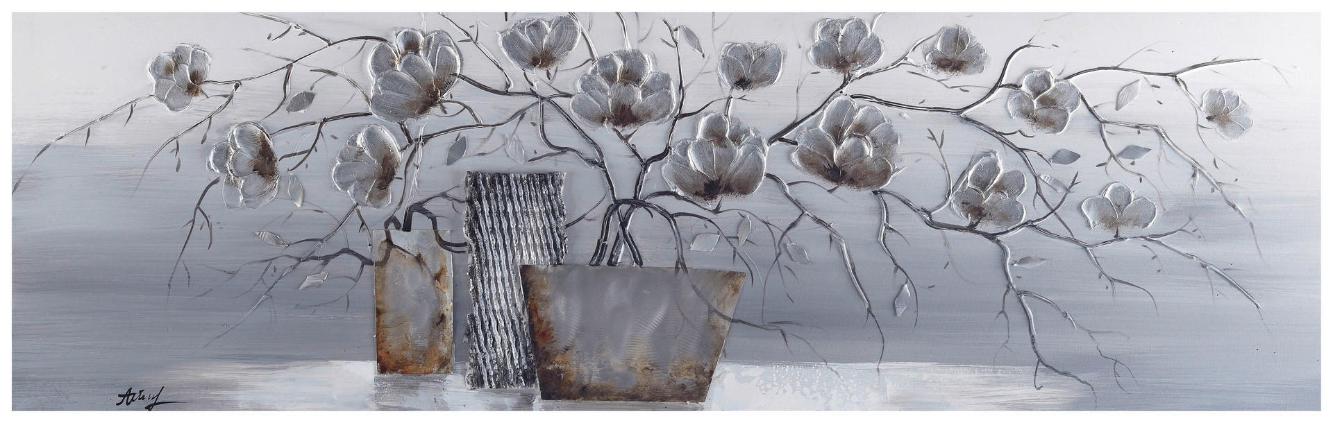 Bönninghoff Ölgemälde Blumen B/L: ca. 40x120 cm Ölgemälde_handgefertigt - (40,00/120,00cm) - Bönninghoff