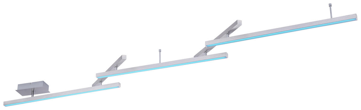 TRIO Deckenleuchte 651210507 nickel Metall B/H/T: ca. 242x12x10 cm Melby - nickel (242,00/12,00/10,00cm) - Trio