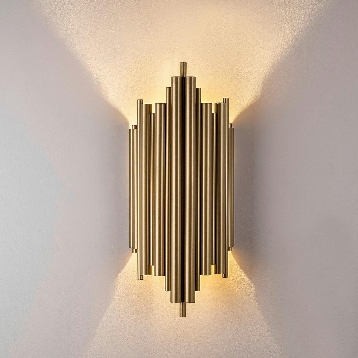 Opviq Wandleuchte Reis gold Metall B/H/T/L: ca. 22x50x22x11 cm E14 1 Brennstellen Reis - gold (11,00/22,00/50,00cm) - Opviq