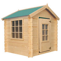 Timbela Kinderspielhaus M570Z natur B/H/L: ca. 114x121x111 cm M570Z - natur/grün (111,00/114,00/121,00cm) - Timbela
