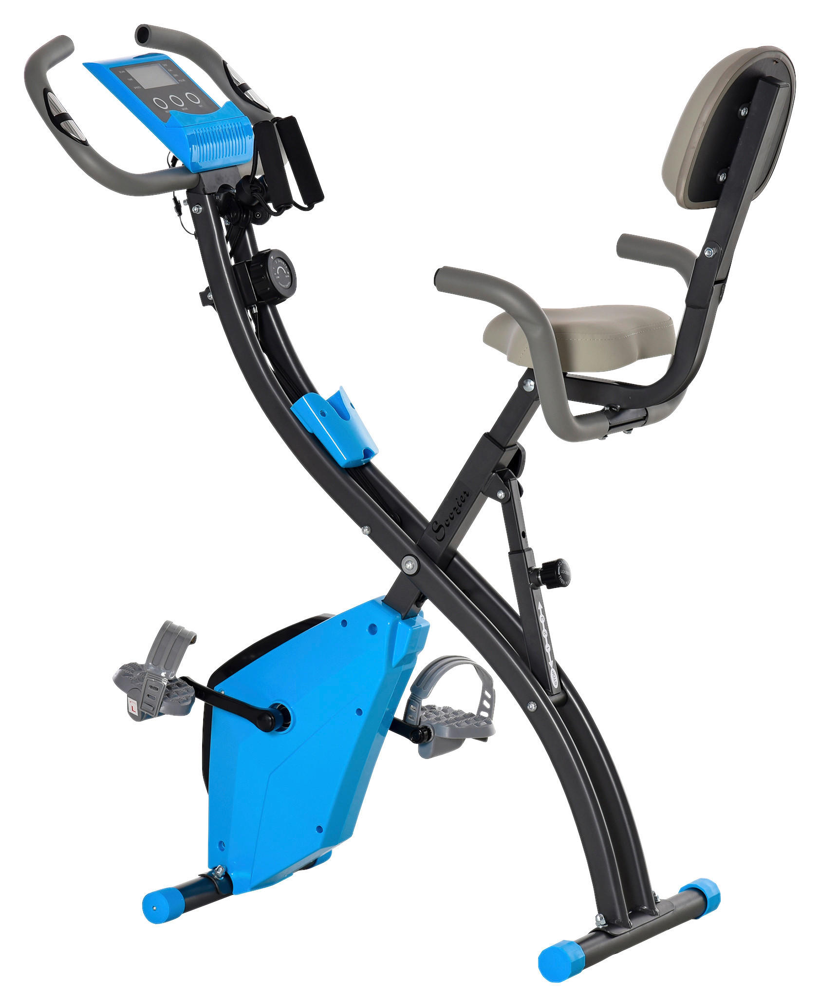 HOMCOM Fahrradtrainer blau Stahl B/H/L: ca. 51x115x97 cm