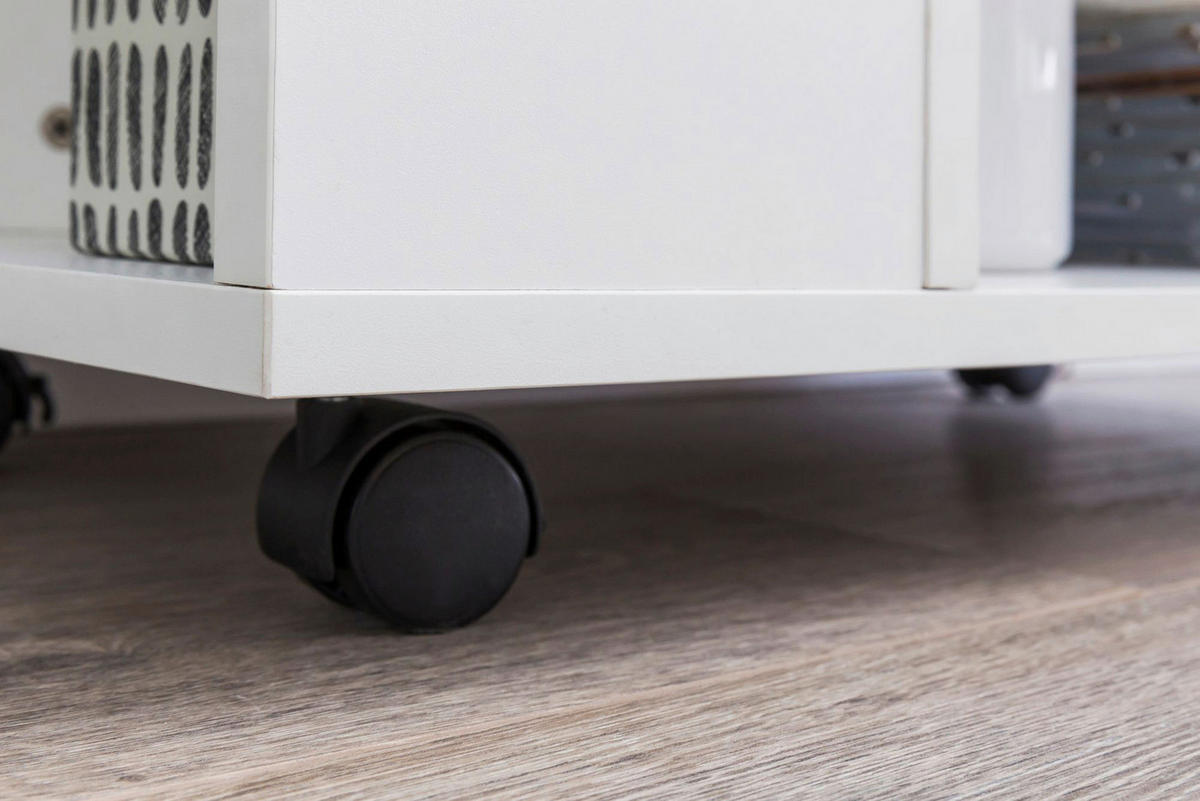 Regal weiß schwarz B/H/T: ca. 60x75x35 cm Regal - weiß/schwarz (60,00/75,00/35,00cm) - Wohnling