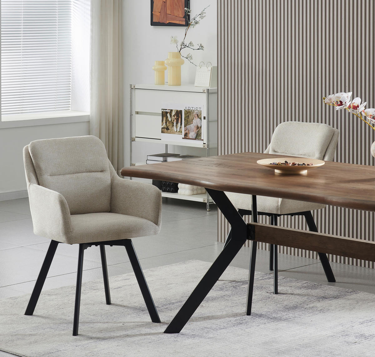 Stuhl SOPHIE, 2er Set creme schwarz B/H/T: ca. 53x87x62 cm SOPHIE, 2er Set - creme/schwarz (53,00/87,00/62,00cm) - xonox.home