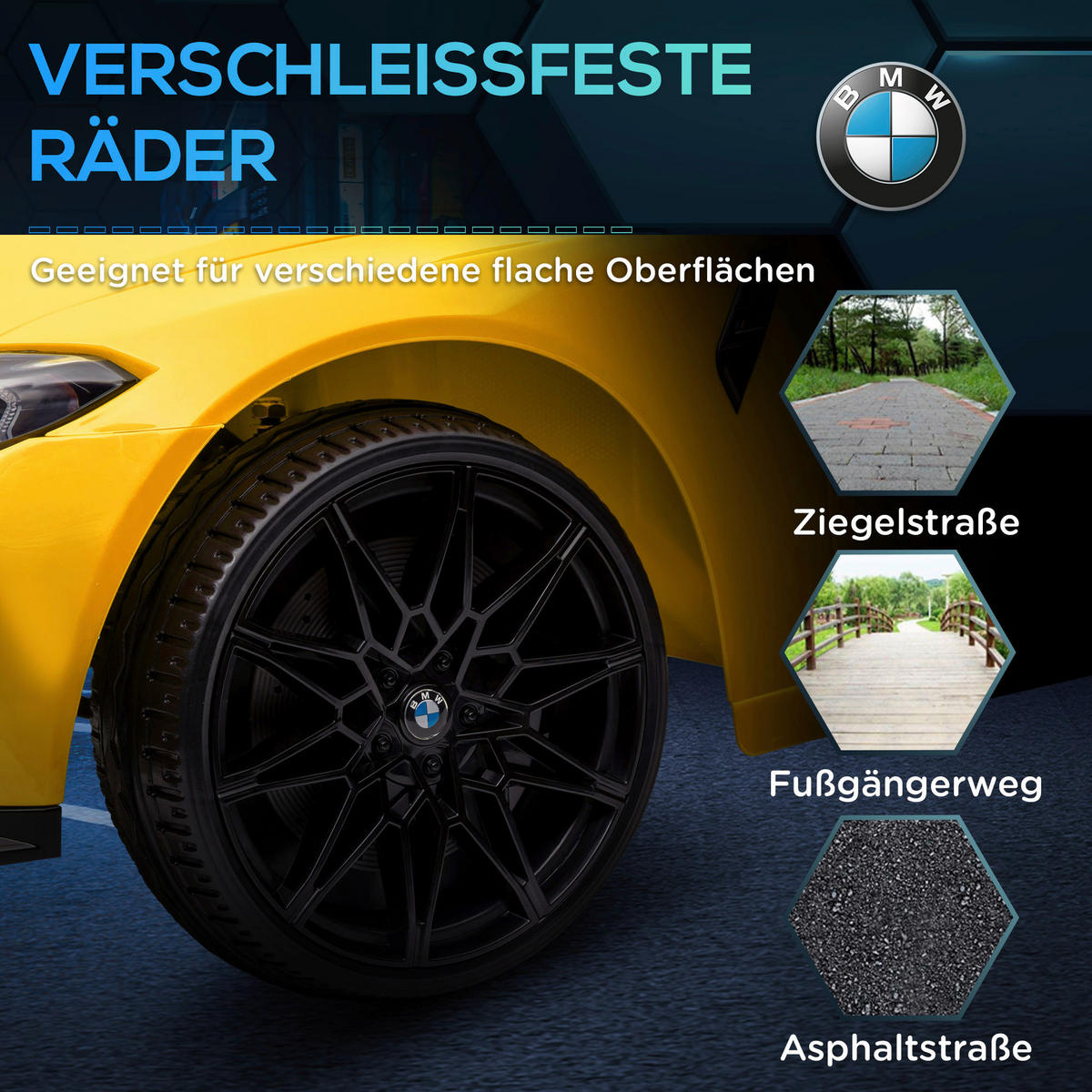 AIYAPLAY Kinder-Elektroauto gelb B/H/L: ca. 69,5x51x108 cm Kinder-Elektroauto - gelb (108,00/69,50/51,00cm) - AIYAPLAY