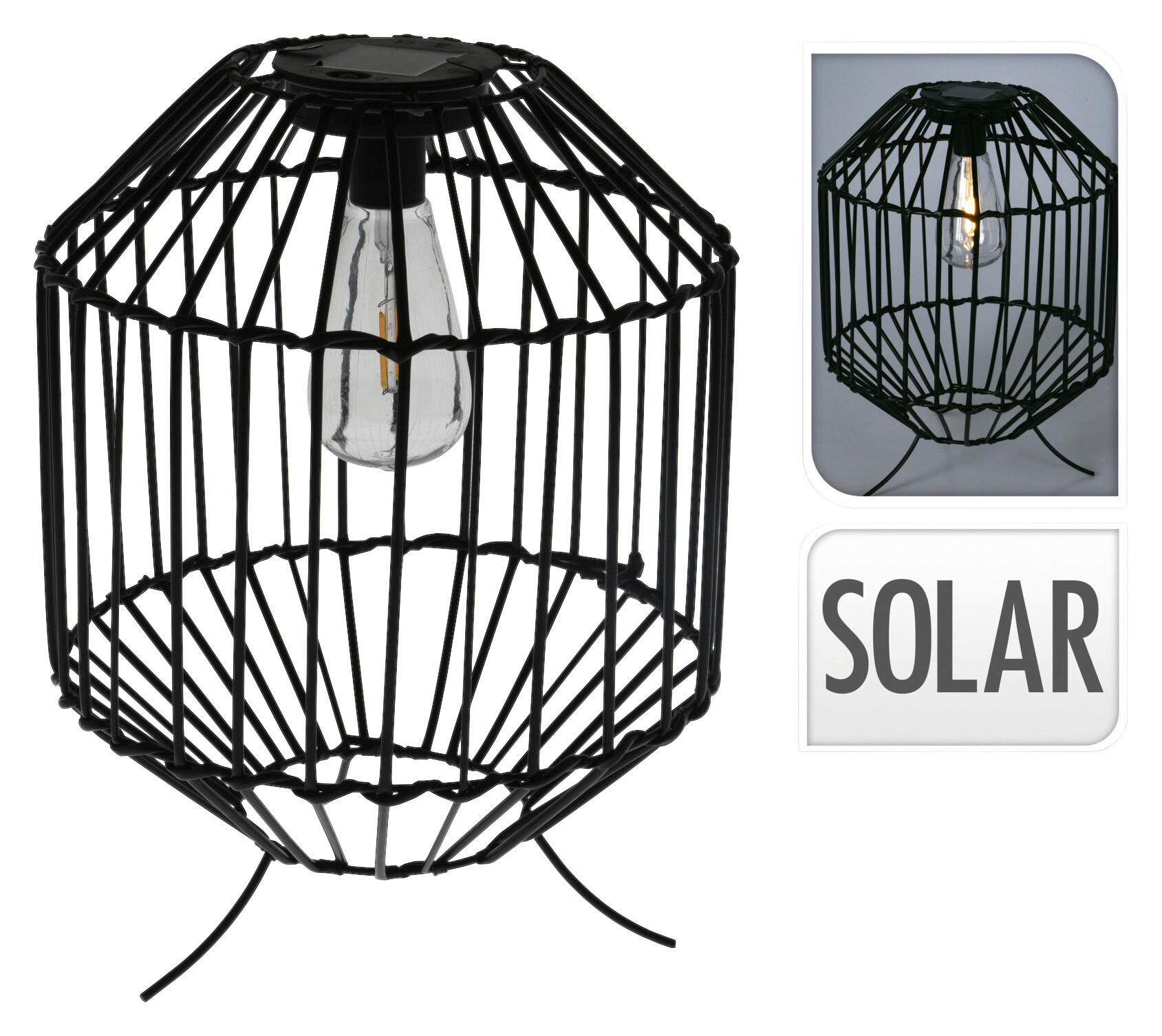 Solarlampe schwarz Metall B/H: ca. 25x31 cm Solarlampe - schwarz (25,00/31,00cm)