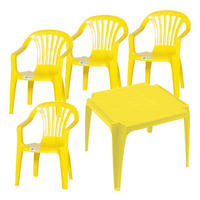 ProGarden Kindermöbel-Set gelb Kunststoff B/H/L: ca. 38x53x43 cm Kindermöbel-Set_4xSessel_1xTisch - gelb (43,00/38,00/53,00cm) - ProGarden