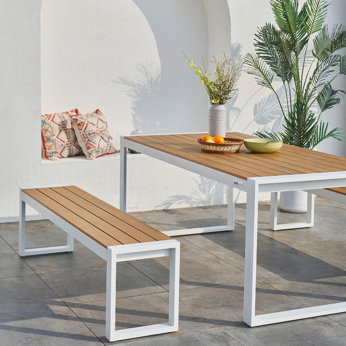 AXI Outdoor Living Gartenset Tony braun Kunststoff B/H/L: ca. 90x75x190 cm Tony - braun/weiß (190,00/90,00/75,00cm) - AXI Outdoor Living