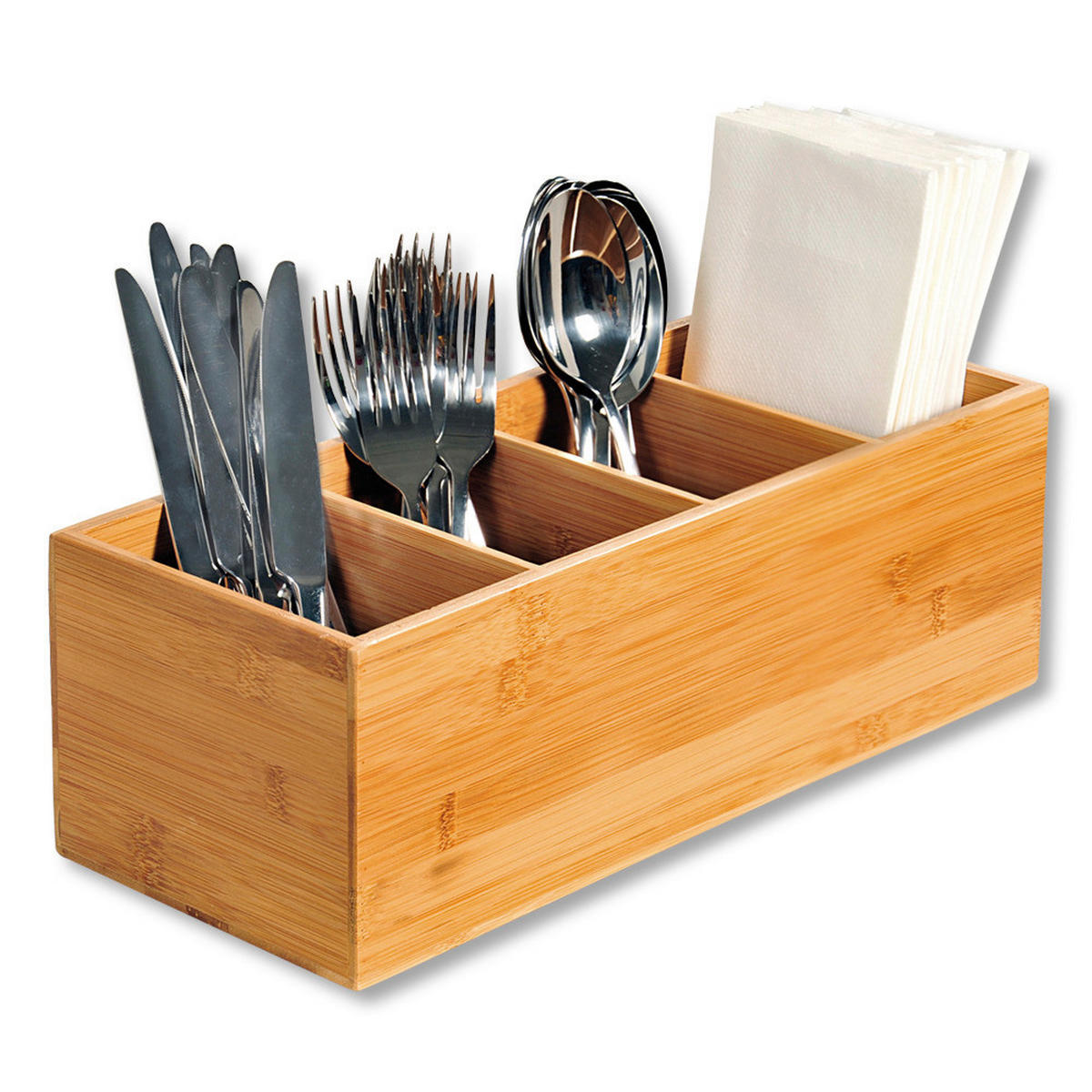 Kesper Besteckkasten braun Bambus B/H/L: ca. 14x12x35 cm Besteckkasten - braun (35,00/14,00/12,00cm) - Kesper