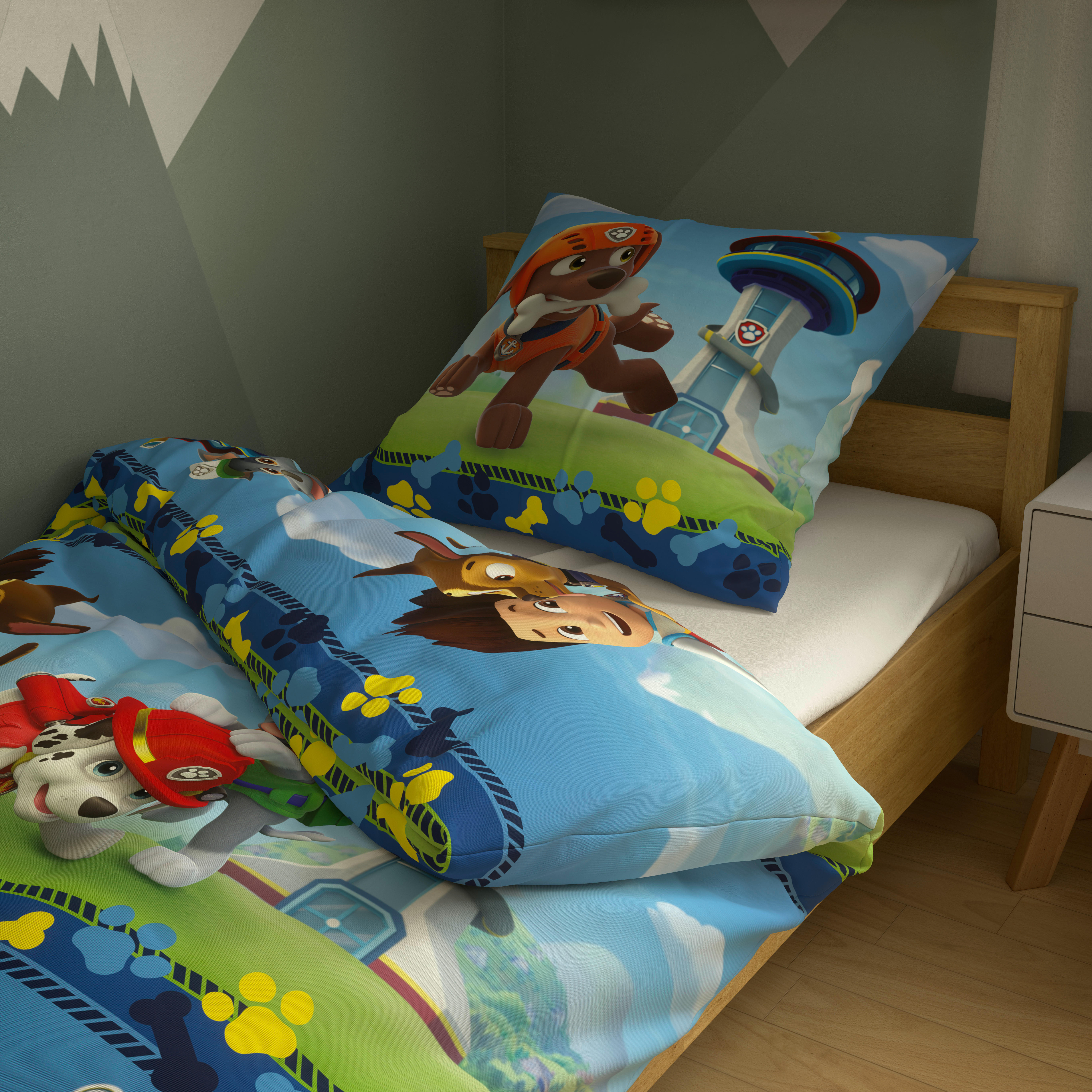 Paw Patrol Microfaser-Bettwäsche – 135x200cm & 80x80cm, Kuschelig & Allergikerfreundlich