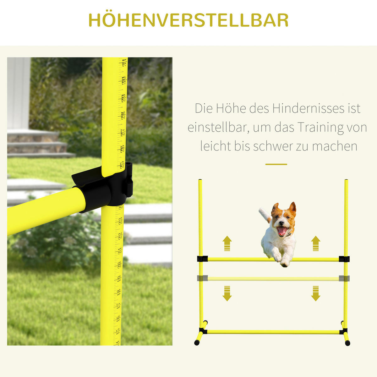 PawHut Hunde-Agility-Set gelb Kunststoff B/H/L: ca. 65x94x99 cm Hunde-Agility-Set - gelb (99,00/65,00/94,00cm) - PawHut
