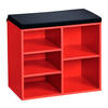 Kesper Schuhregal rot Spanplatte B/H/T: ca. 51,5x48x29,5 cm Schuhregal_mit_Sitzkissen - rot (51,50/48,00/29,50cm) - Kesper