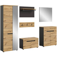 Garderobe CANU edles Basaltgrau Nachbildung Eiche Artisan Nachbildung B/H/T: ca. 255x190x37 cm CANU - Eiche/edles Basaltgrau (255,00/190,00/37,00cm) - xonox.home