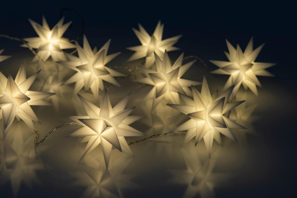 Näve Leuchten LED-Lichterkette LED Lichterkette 3D-STERNE - weiß (9,00/10,50/740,00cm) - Näve Leuchten