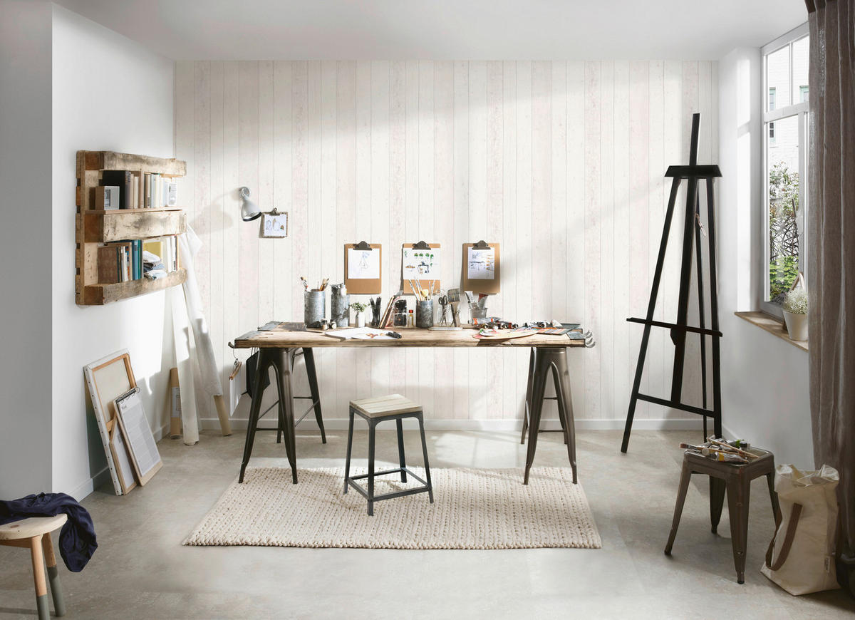 A.S.Creation Vliestapete Best of Wood`n Stone 2nd Edition Holzoptik weiß B/L: ca. 53x1005 cm Best of Wood`n Stone 2nd Edition - weiß (53,00/1005,00cm) - A.S.Creation