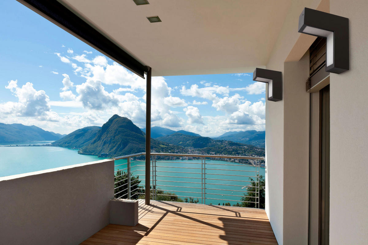 LED-Außen Wandleuchten 1163197 anthrazit B/H/L: ca. 5x15x15 cm LED Außen Wandleuchten "Angus" - anthrazit (15,00/5,00/15,00cm) - Näve Leuchten