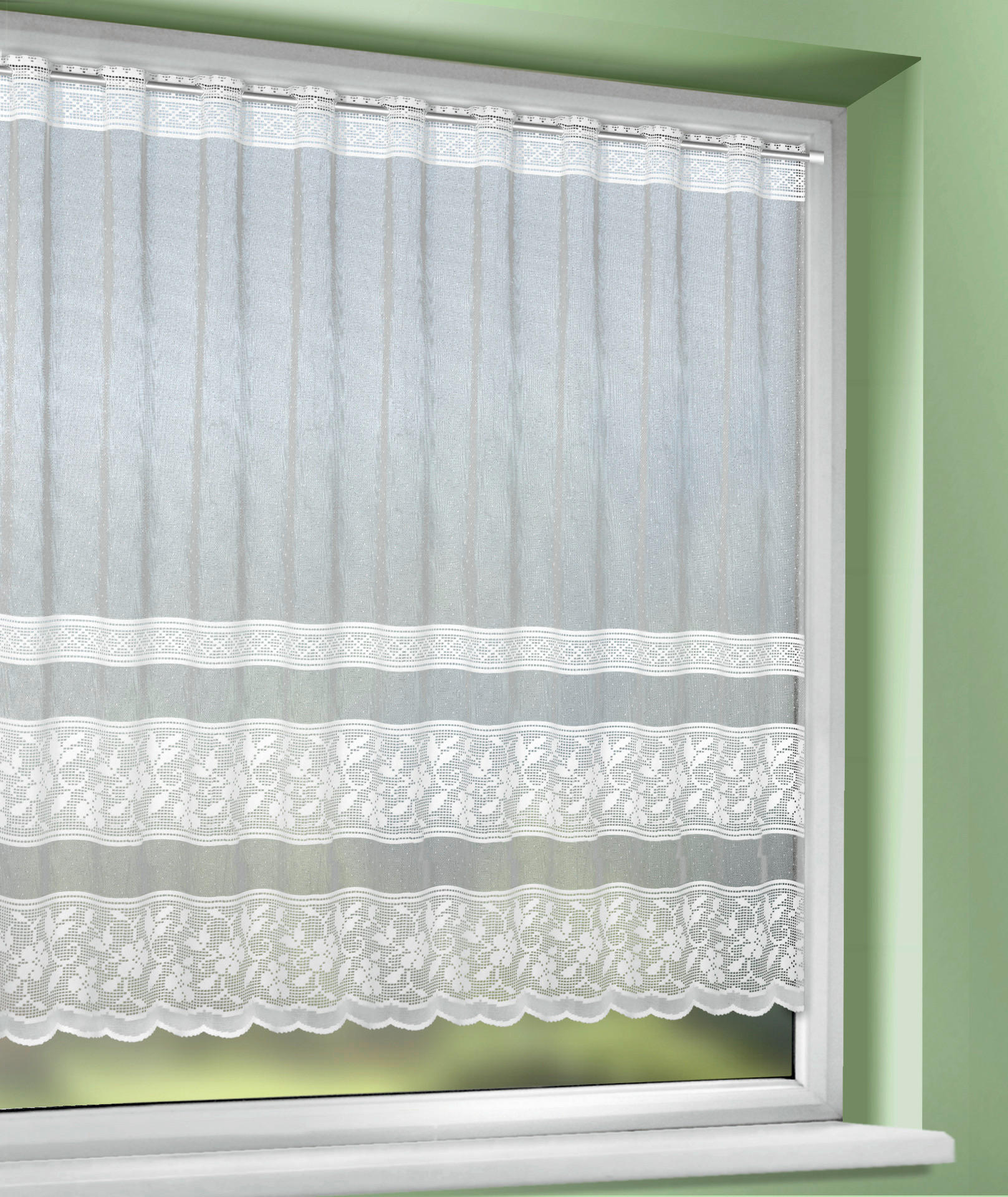 creative lifestyle Scheibengardine Elsa weiß B/L: ca. 150x120 cm Elsa - weiß (150,00/120,00cm) - creative lifestyle