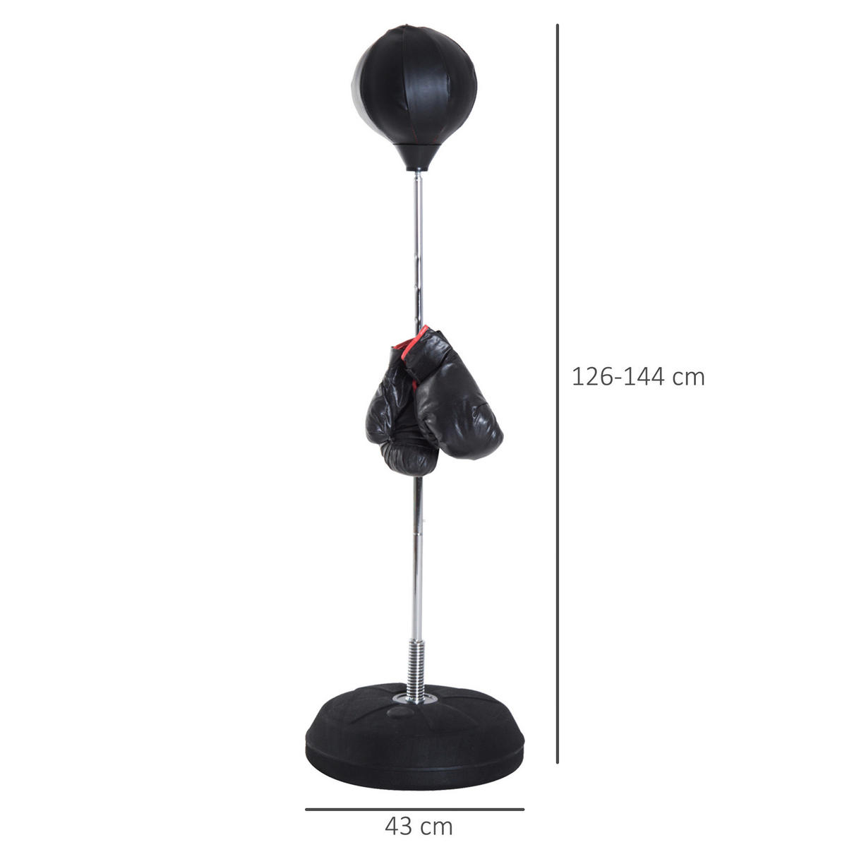 HOMCOM Boxsack schwarz Kunststoff B/H/L: ca. 43x144x43 cm Boxsack - schwarz (43,00/43,00/144,00cm) - HOMCOM