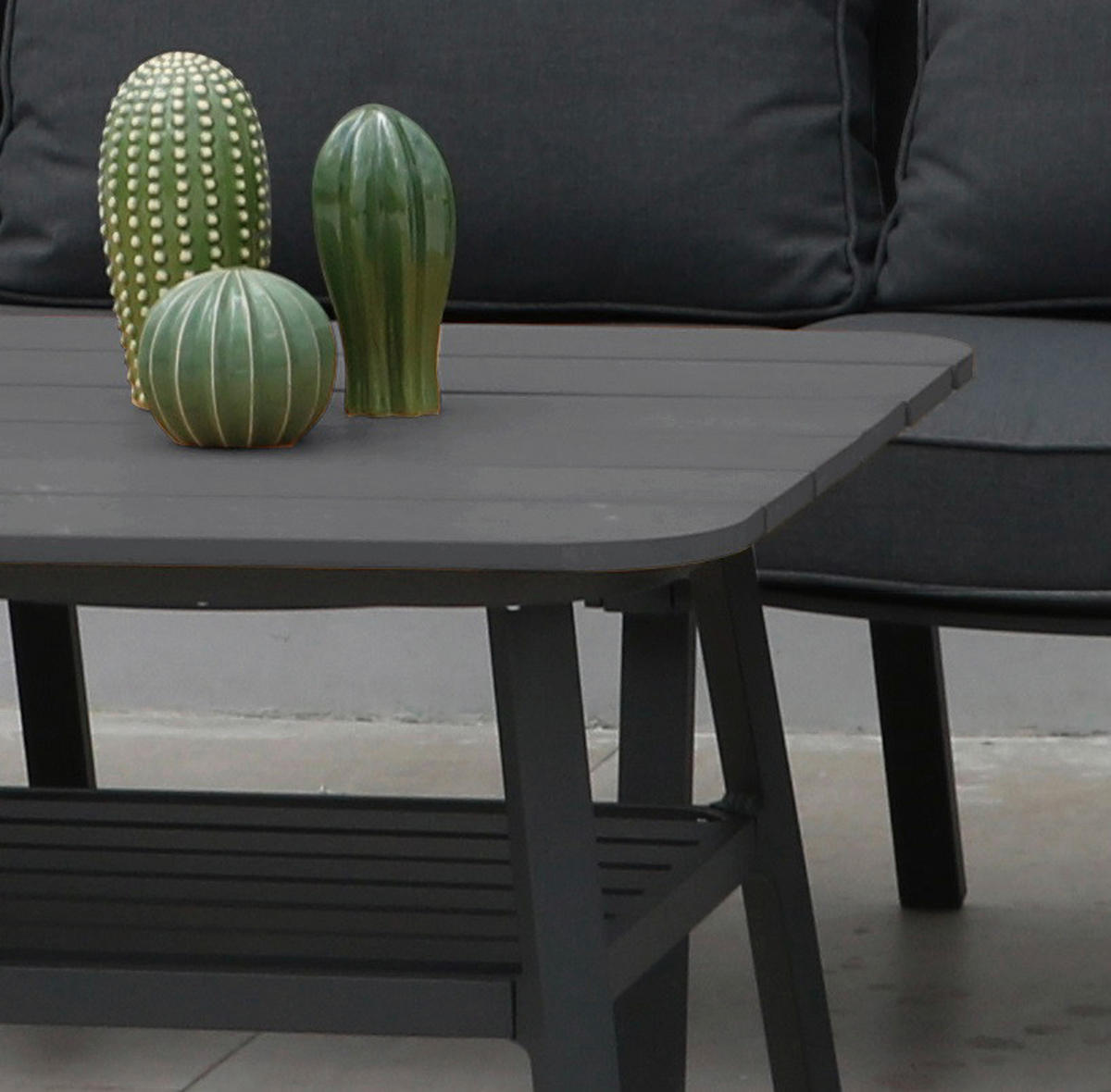 Acamp Loungeset Samos anthrazit Aluminium B/H/L: ca. 81x81x180 cm Samos - anthrazit (180,00/81,00/81,00cm) - Acamp