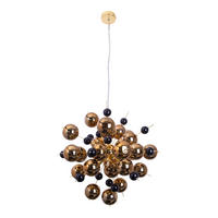 Näve Leuchten Pendelleuchte 7026458 gold Glas Metall B/H/T: ca. 65x150x65 cm G9 10 Brennstellen Explosion - gold (65,00/150,00/65,00cm) - Näve Leuchten
