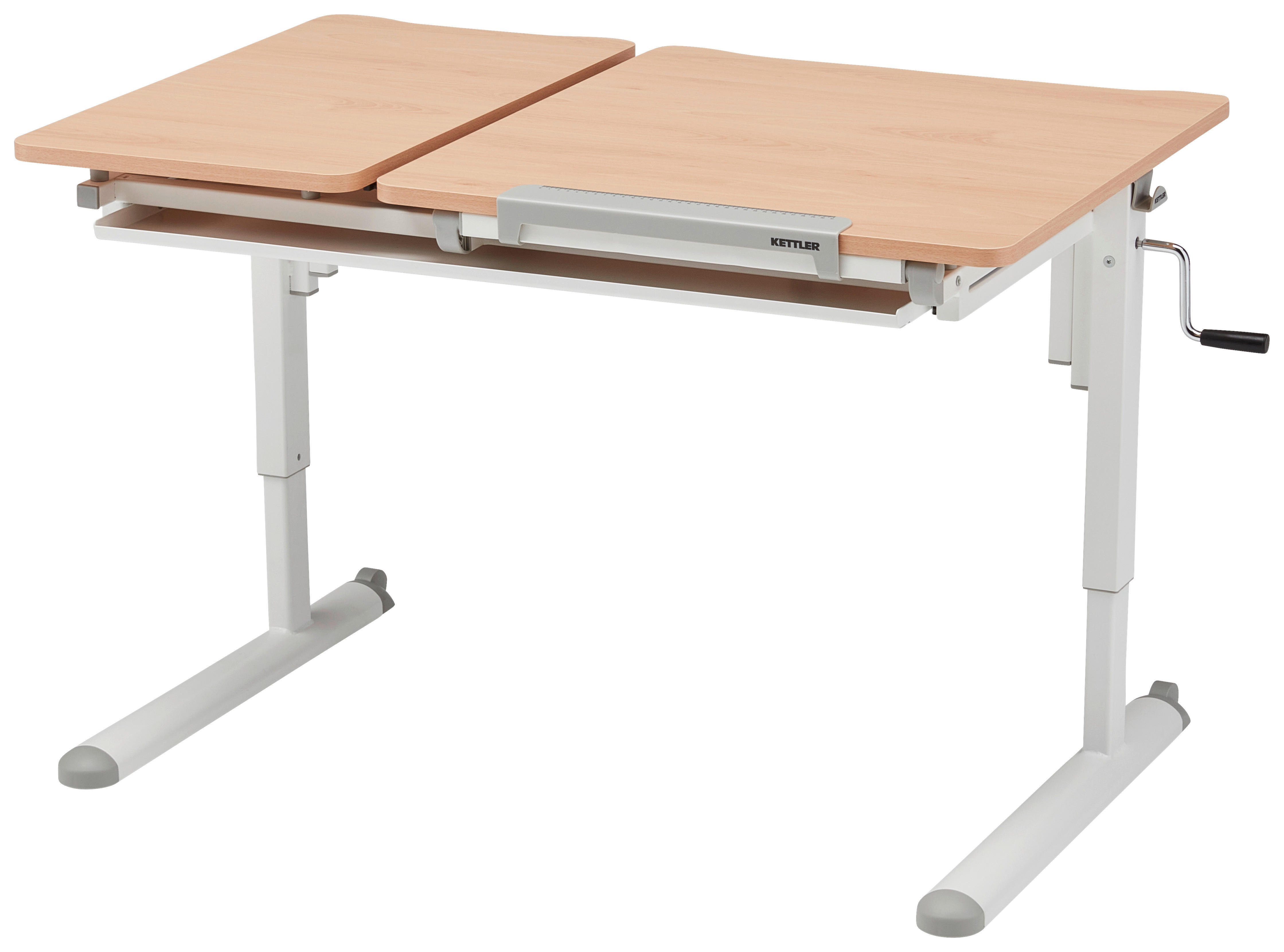 Kinderschreibtisch weiß buche Nachbildung B/H/T: ca. 110x54x54 cm Kinder-_und_Jugendschreibtisch - weiß/buche (110,00/54,00/54,00cm)