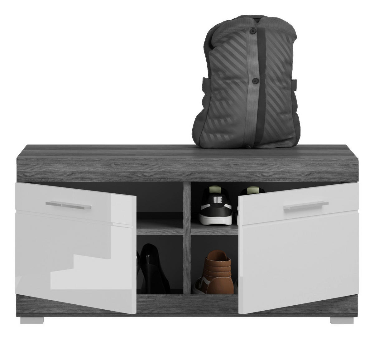 Sitzbank SCOUT Rauchsilber Nachbildung weiß Hochglanz B/H/T: ca. 90x44x40 cm SCOUT - weiß (90,00/44,00/40,00cm) - xonox.home