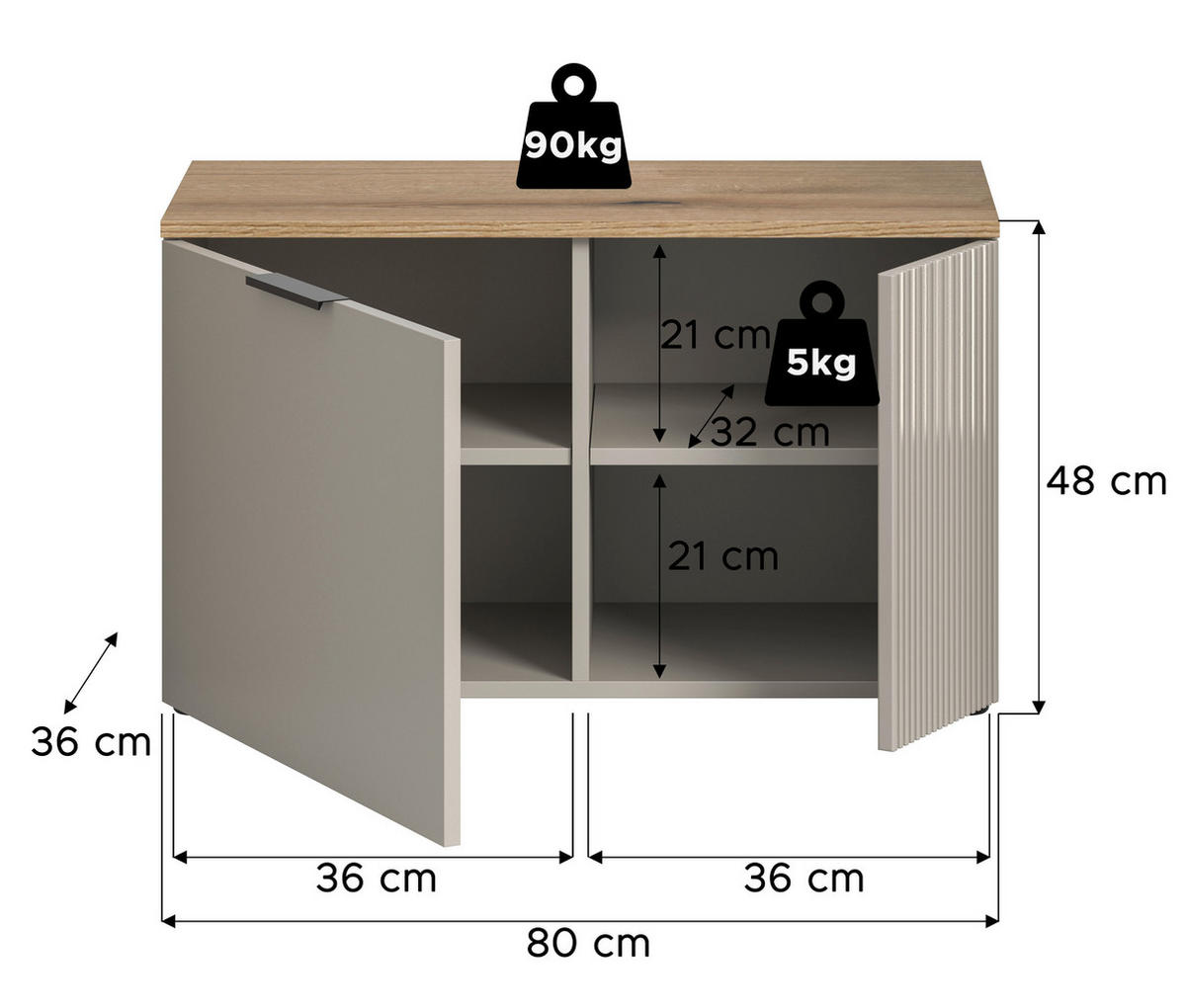 Sitzbank Slide Kaschmirgrau Nachbildung Evoke Oak Nachbildung B/H/T: ca. 80x48x36 cm Slide - (80,00/48,00/36,00cm) - xonox.home
