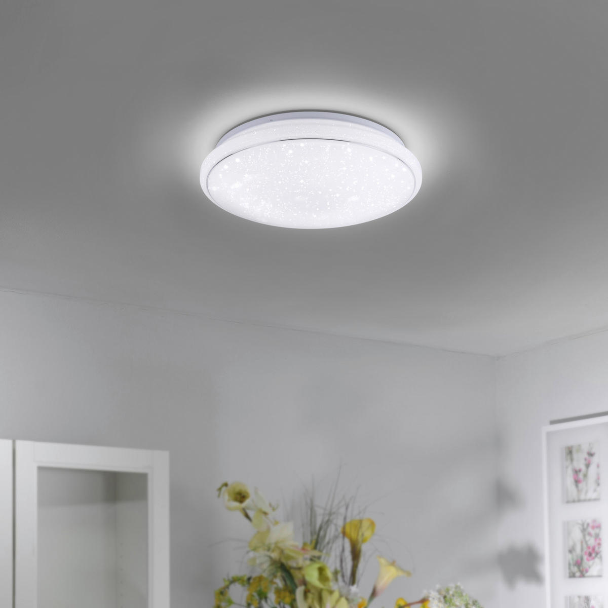 Just Light Smarte LED-Deckenleuchte JUPI 14743-16 weiß Kunststoff H/D: ca. 11x44 cm 1 Brennstellen LOLAsmart-JUPI - weiß (44,00/11,00cm) - Just Light