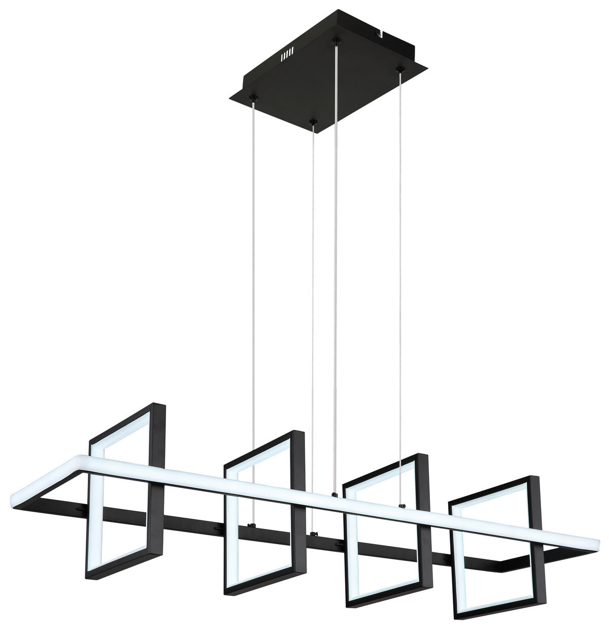 GLOBO Pendelleuchte schwarz Metall Silikon Aluminium B/H/T: ca. 28x120x90 cm 1.0 Brennstellen 67194-60 - schwarz (28,00/120,00/90,00cm) - GLOBO
