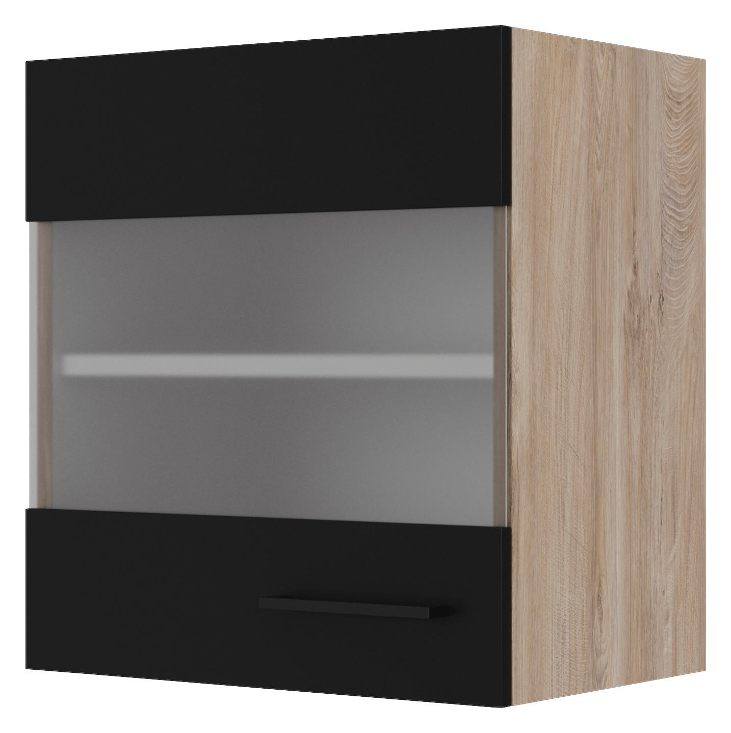 Hängeschrank Capri schwarz matt B/H/T: ca. 50x54,8x32 cm Capri - schwarz/Oak (50,00/54,80/32,00cm) - Flex-Well