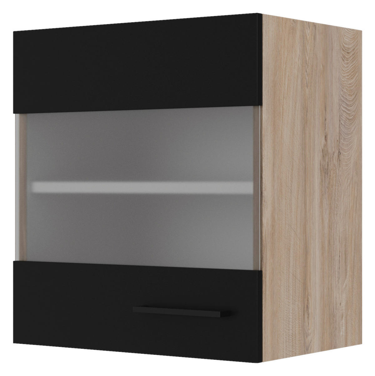 Hängeschrank Capri schwarz matt B/H/T: ca. 50x54,8x32 cm Capri - schwarz/Oak (50,00/54,80/32,00cm) - Flex-Well