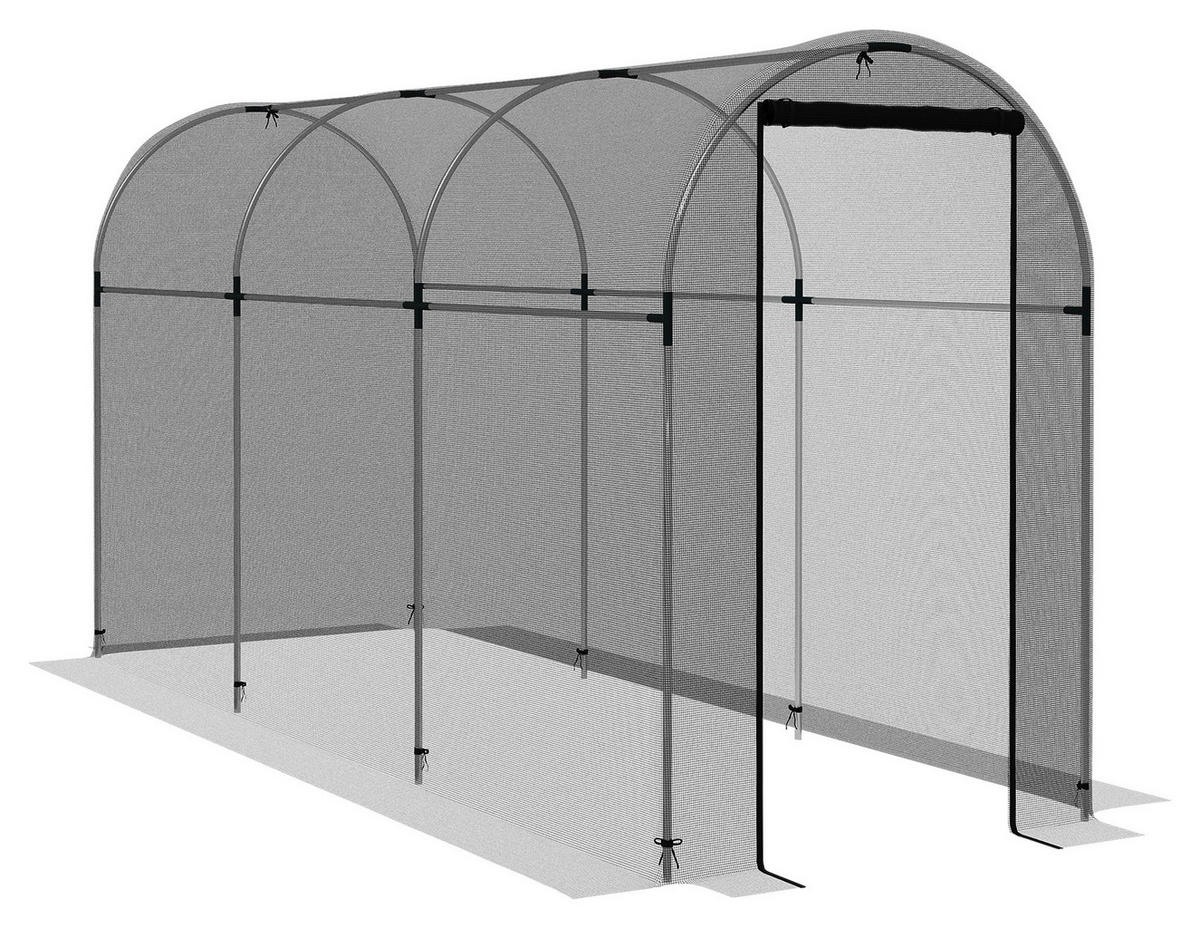 Outsunny Tier-Zubehör schwarz Edelstahl B/H/L: ca. 360x120x188 cm Vogelschutznetz - schwarz (188,00/360,00/120,00cm) - Outsunny