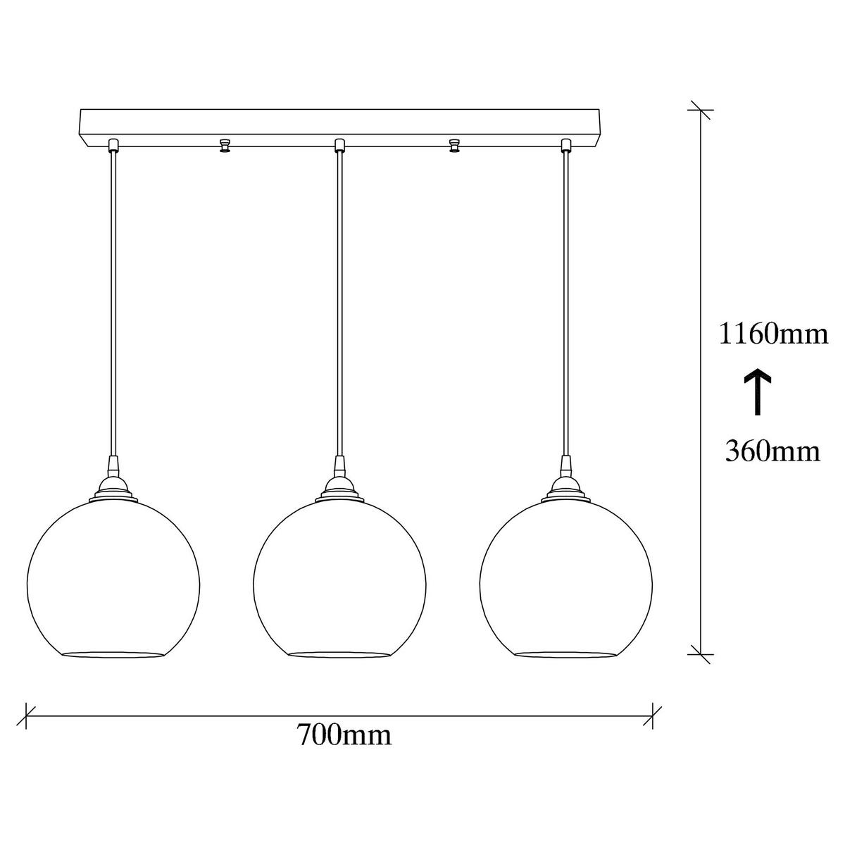Opviq Pendelleuchte gold schwarz Glas B/H/T/L: ca. 70x116x20x70 cm E27 3 Brennstellen Pendelleuchte_Gold-022 - gold/schwarz (70,00/70,00/116,00cm) - Opviq