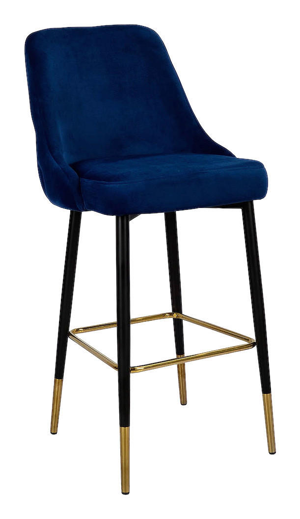 Barhocker Mojo 101 blau Microfaser B/H/T: ca. 53x110x57 cm Mojo 101 - blau/schwarz (53,00/110,00/57,00cm) - 360 Living
