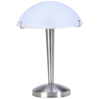 Reality Touch-Tischleuchte R50921007 nickel matt weiß Metall Glas H/D: ca. 32x23 cm E14 1 Brennstellen Tischleuchte_Garda - weiß/nickel matt (23,00/32,00cm) - Reality