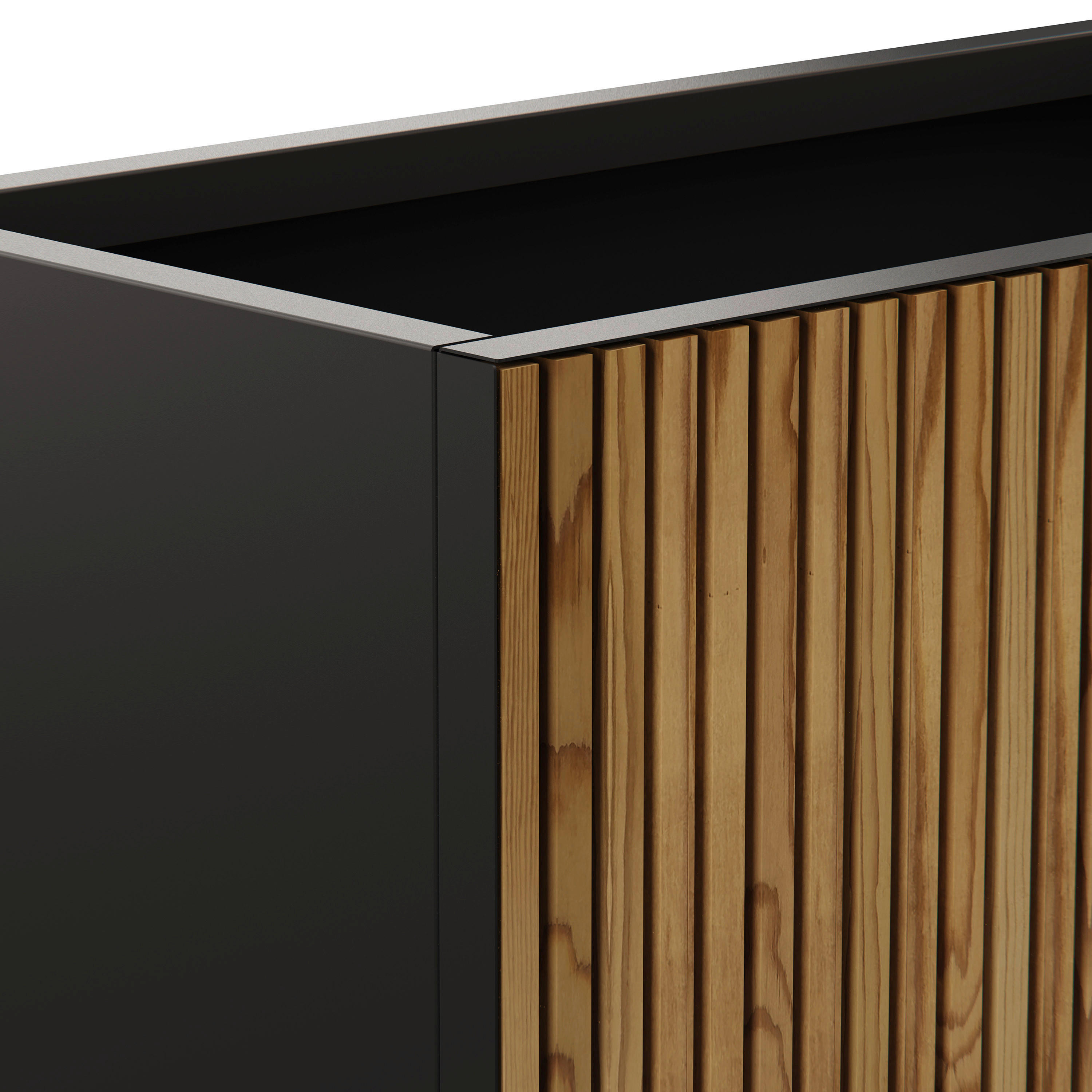 Herstera Garden Pflanzkübel Deco Planter schwarz Metall B/H/L: ca. 100x50x50 cm Deco Planter - schwarz (50,00/100,00/50,00cm) - Herstera Garden