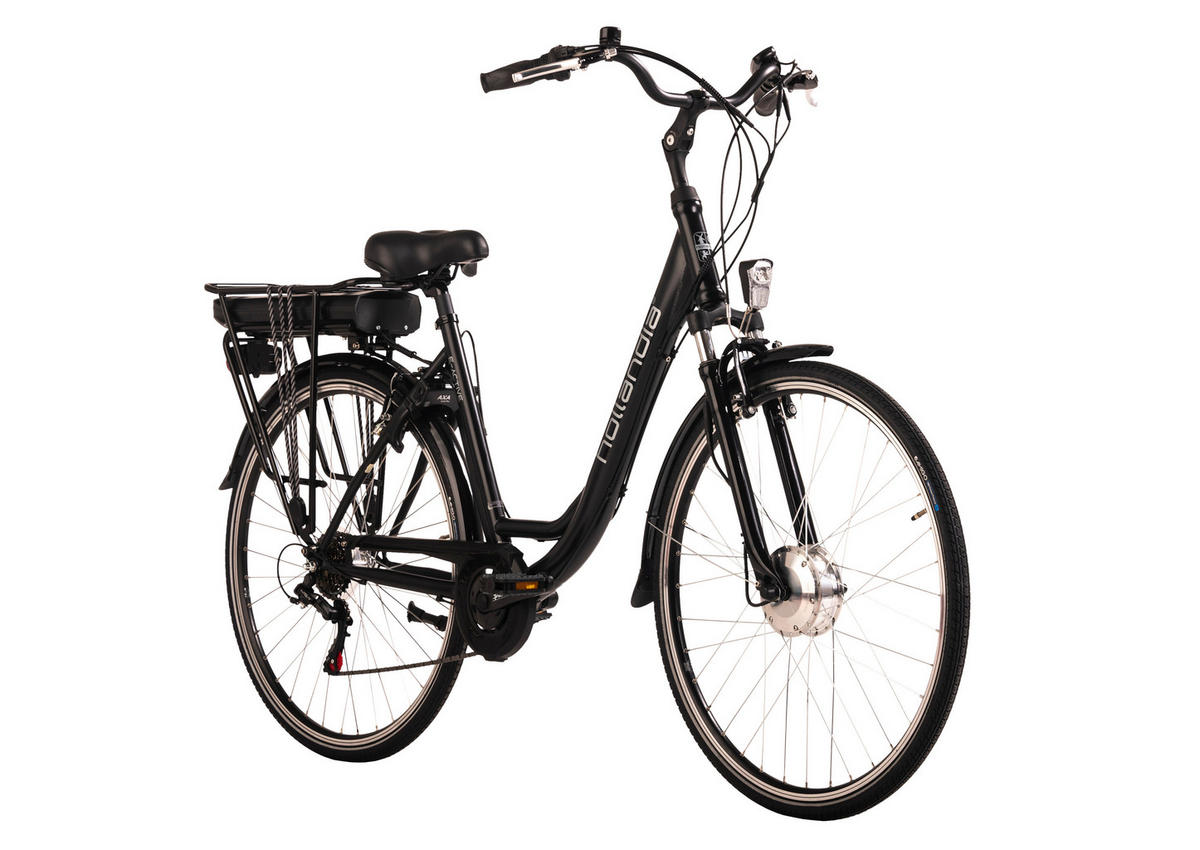 Hollandia City E-Bike E-Active KS198E 28 Zoll Rahmenhöhe 50 cm 6 Gänge schwarz schwarz ca. 250 W ca. 36 V ca. 28 Zoll E-Active - schwarz - Hollandia