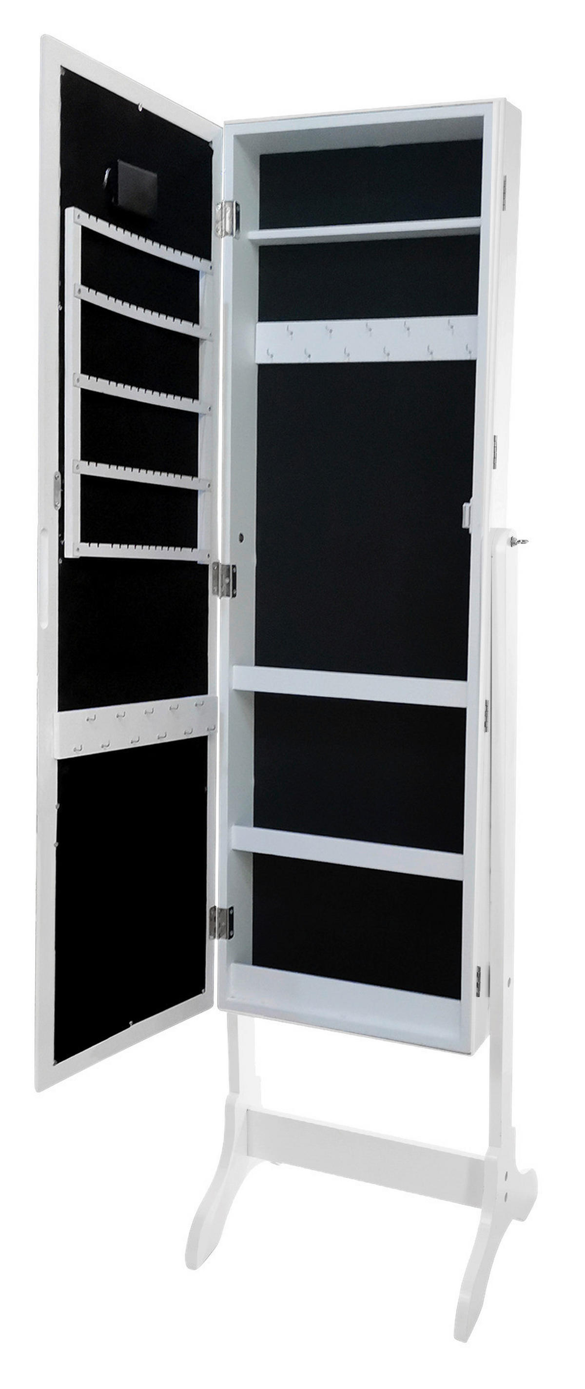 POCOline LED-Schmuckschrank weiß Holz B/H/L: ca. 37x135x35 cm LED-Schmuckschrank - weiß (35,00/37,00/135,00cm) - POCOline